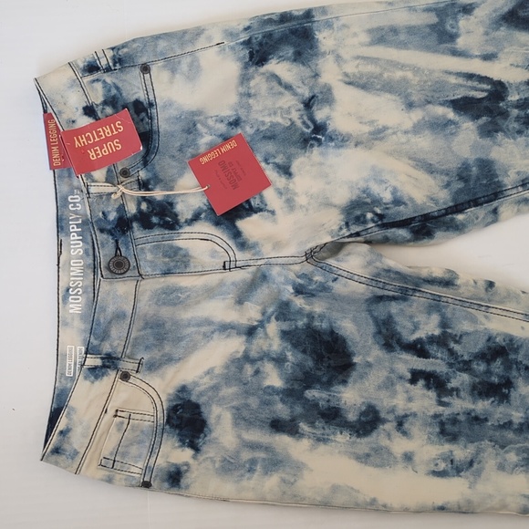 NWT Mossimo Tie Dye Fit 6 Coupe 6 Super Stretch Denim Legging Junior 9 Blue Boho - Picture 3 of 16